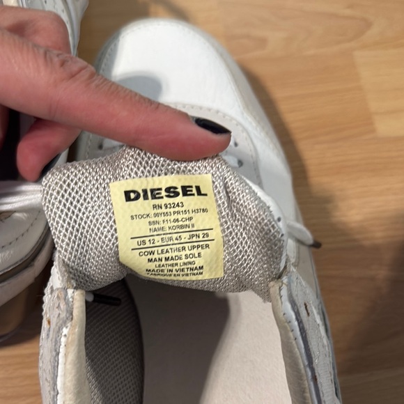 Diesel RN 93243 White Sneakers size 12 - Picture 2 of 5